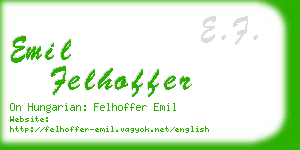 emil felhoffer business card